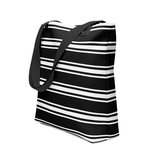 Tote Black & White Stripe