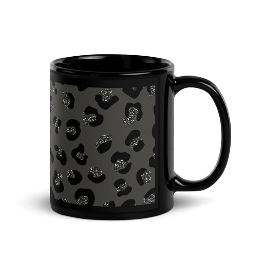 Mug Leopard Grey Black Design