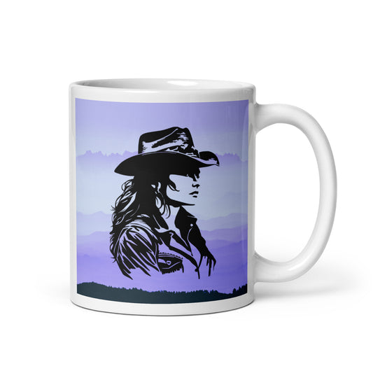 Mug - White Purple Western