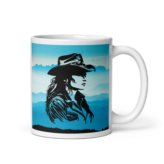 Mug - White Teal Western